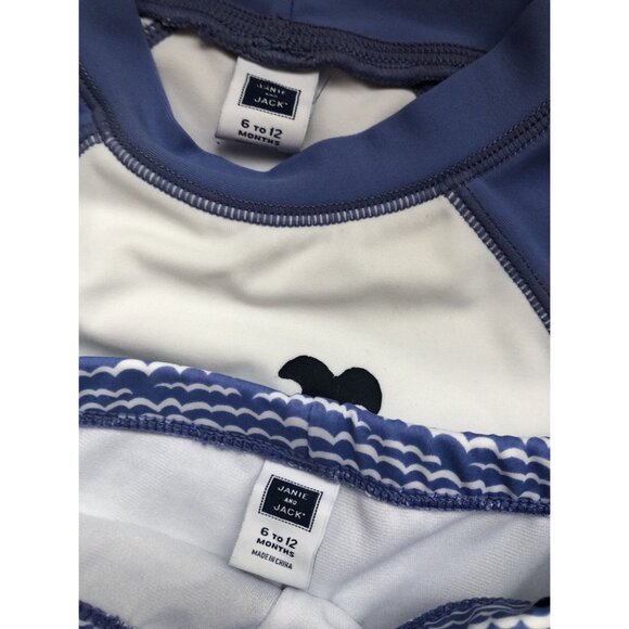 Janie & Jack 6-12M Swim Top & Whale Trunks - Picture 2 of 4